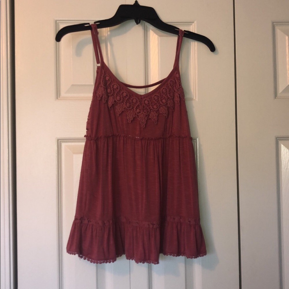 Lacy Red/Pink Tank Top